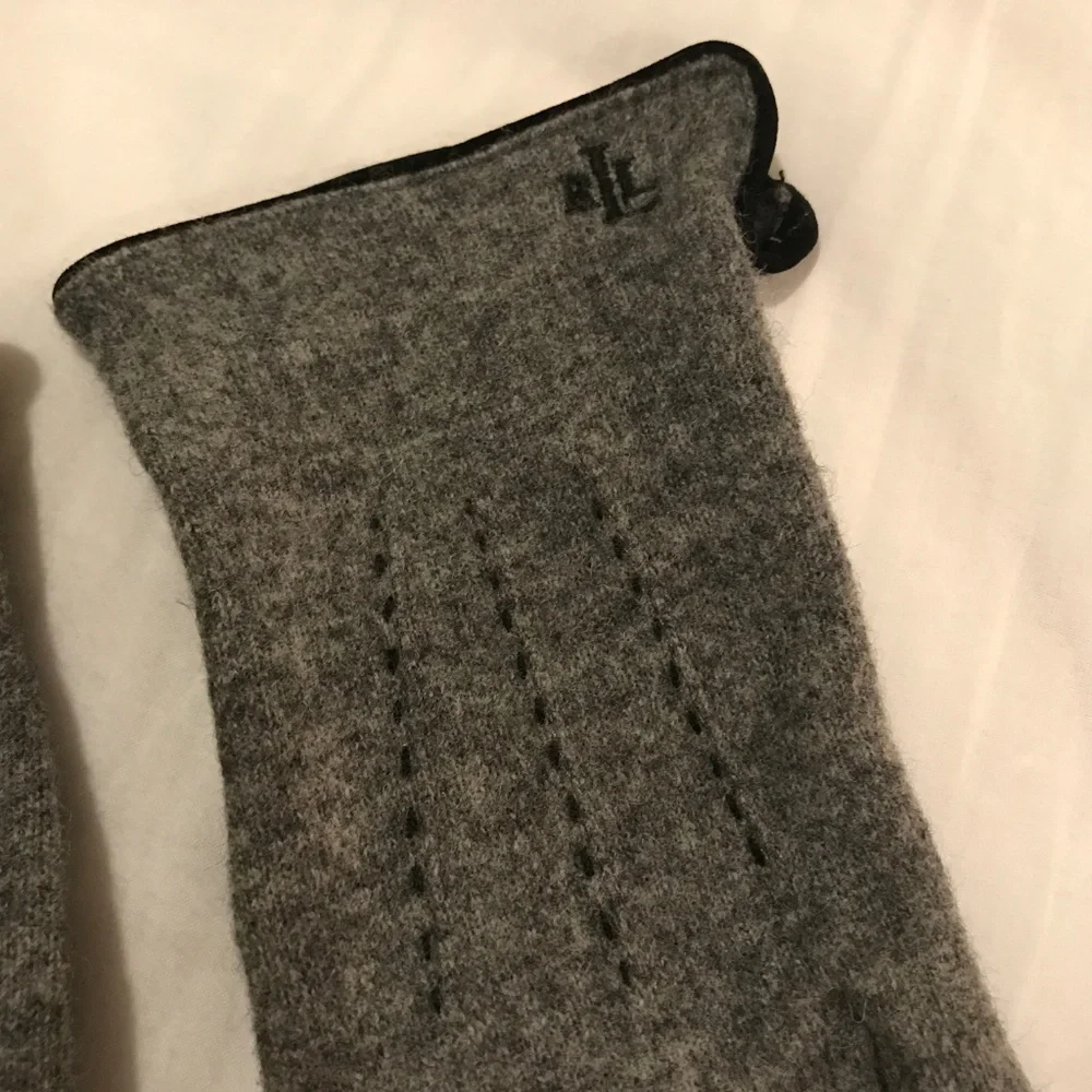 Ralph Lauren Cashmere TEXTING Phone Tech Touch Gloves! Grey os wool